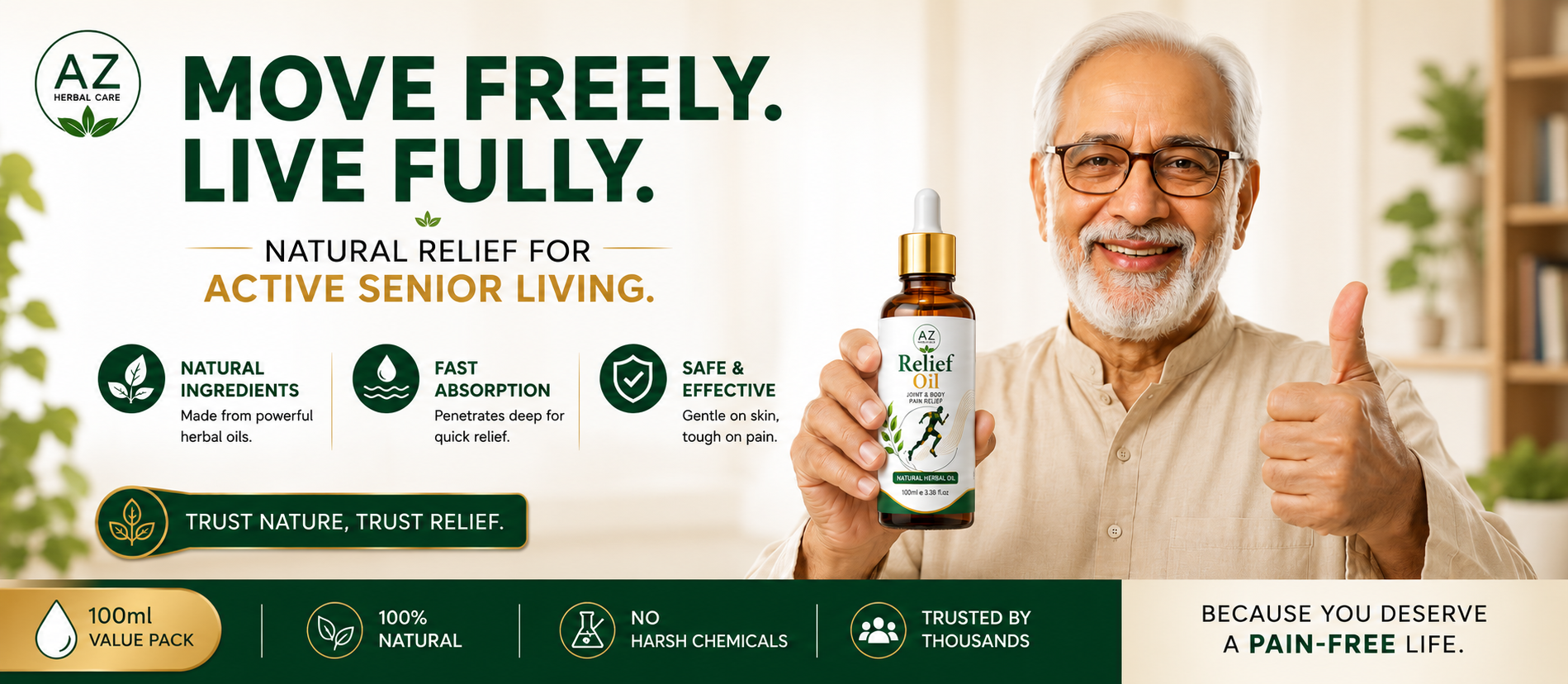 Move freely and live fully with AZ Herbal Care Relief Oil