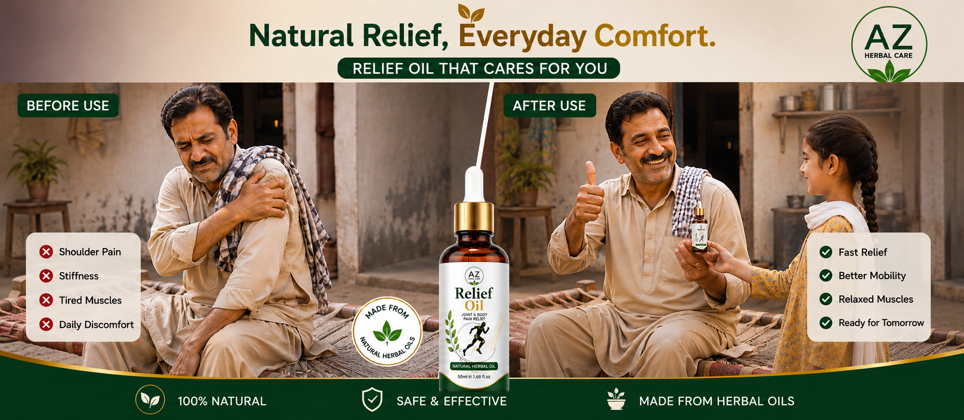 Relief Oil for natural everyday comfort